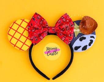 Woody Mouse Ears, Mickey Ears, Toy Minnie Ears, Western Story Ears, Cowboy Hat Mickey Headband, Characters Ears Kids, Adults, Gift Ideas