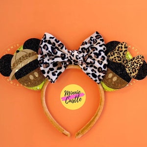 Safari Mickey Ears, Safari Cheetah Mouse Ears, Animal Kingdom Mickey Ears, Cheetah Minnie Ears, Minnie Ears, Leopard Mouse Ears Headband