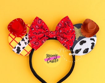 Woody Mickey Ears, Jessie Mouse Ears, Toy Cowboy Mouse Ears, Minnie Ears, Mickey Ears, Woody and Jessie Ears, Cowboy Mouse Ears Headband