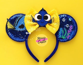 Dory Ears, Dory Mickey Ears, Mickey Ears, Minnie ears, Finding Blue Fish Minnie Ears, Nemo Ears, Mouse ears headband, Mickey Ears