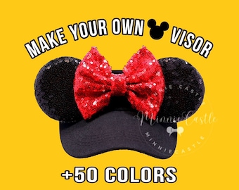 Mickey Visor, Custom Mickey Visor, Mickey Ears, Minnie Ears, Mickey Ears Hat, Black Mickey Visor, Mouse Ears Visor, Minnie Ears Hat