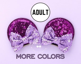 Minnie ears Hair clips, Mickey ears, Women Adults Mouse ears hair clips, Minnie Hair clips, Mickey Hair clips, Mouse Hair pins, Purple Ears