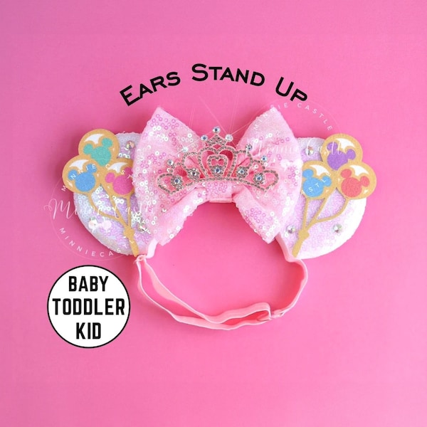 Mickey Ears with Crown, Mickey Ears, Baby Toddlers Minnie Ears, Minnie Ears, Balloons Mickey Ears, Mickey Ears, Minnie Ears Elastic Band