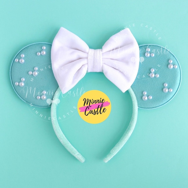 Mickey Pearls Ears, Mickey Ears, Minnie Ears, Seafoam Mouse Ears Headband, Velvet Mickey Ears, Black Mickey Ears, Minnie Ears