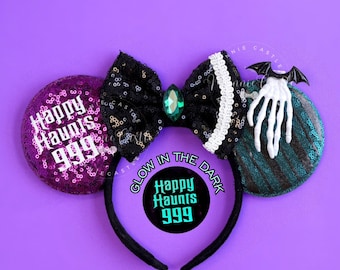 Haunted Mickey Ears, Halloween Mouse Ears, Halloween Ears, Happy Haunts Minnie Ears, Halloween Minnie Ears, Mickey Ears, Mouse Ears Headband