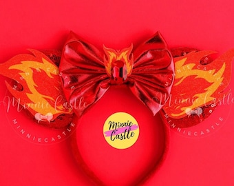 Element Mickey Ears, Ember Fire Mickey ears, Mickey Ears, Minnie Ears, Mouse ears headband, Ember and Wade Mickey Ears, Ember Mouse Ears
