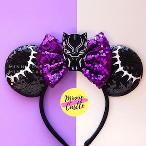 Panther Mickey ears, Minnie Ears, Black Mouse ears, Mickey Ears, Mouse Ears, Movie Characters Ears, Mickey Ears, Mouse Ears Headband