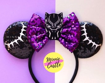 Panther Mickey ears, Minnie Ears, Black Mouse ears, Mickey Ears, Mouse Ears, Movie Characters Ears, Mickey Ears, Mouse Ears Headband