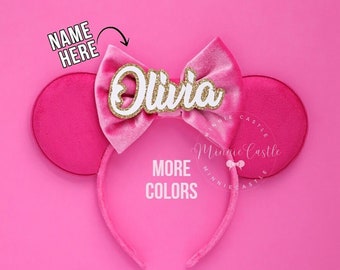 Custom Name Mickey Ears, Mickey Ears, Minnie Ears, Personalized Mouse Ears, Cheer Team Mickey Ears, Custom Color Mickey Ears for Gift