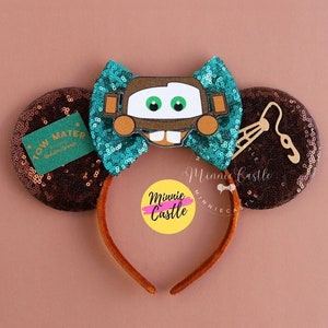 Tow Mater Ears, Mickey Ears, Cars Mouse Ears, Tow Mater Mickey Ears, Minnie Ears, Mouse Ears headband, Mickey Ears, Characters Ears