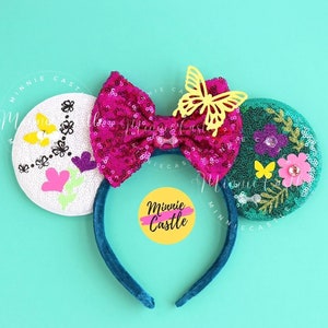 Encanto Mickey Ears, Mirabel Ears, Encanto Ears, Mickey ears, Minnie Ears, Mouse Ears Headband, Mickey Ears, Flowers and Butterfly Ears