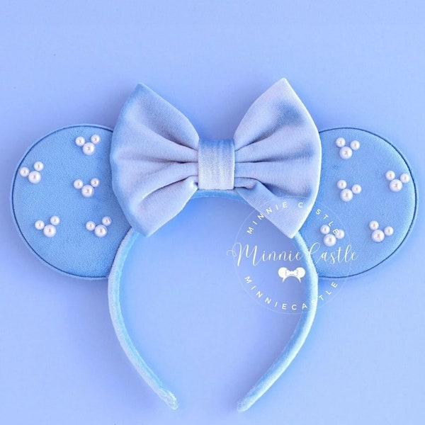 Mickey Pearls Ears, Mickey Ears, Minnie Ears, Sky Blue Ears, Mouse Ears Headband, Velvet Mickey Ears, Pink Ears, Mickey Ears, Mouse Ears