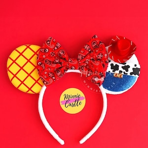 Jessie Mouse Ears, Mickey Ears, Toy Minnie Ears, Cowboy Girl Story Mouse Ears, Jessie Hat headband, Characters Ears for Girls, Kids & Adults