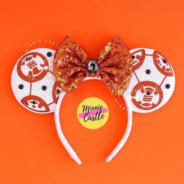 bb88 Mouse Ears, Galaxy Robot Mickey Ears, Minnie Ears, Mickey Ears, Orange Robot Mouse Ears, Mouse Ears Headband, Galaxy Wars Ears