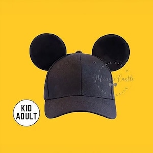 Mickey Ears Hat for Boys & Men, Kid Mickey Baseball Cap, Black Mouse Hat, Family Trip Matching Outfit, Birthday Gift, Adult Minnie Ears Cap
