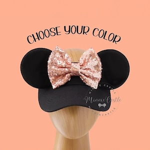 Mickey Visor, Minnie Ears Visor, Mickey Ears, Mickey Ears Hat, Women Mouse Visor with Bow, Mouse Ears Visor, Minnie Ears Hat
