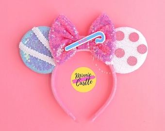 Bo Peep Sequin Mickey Ears: Toy Doll Mouse Headband by Minnie Castle