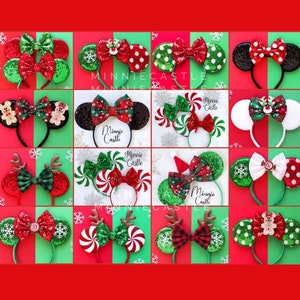 Christmas Ears, Mickey Ears, Christmas  Mickey Ears, Christmas Minnie Ears, Holiday Mouse Ears, Peppermint Ears, Antlers Ears, Snowflake Ear