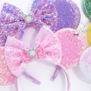 Candy Mouse Ears, Mickey Ears, Minnie Ears, Pastel Sprinkles Bow Mouse Ears, Minnie Ears, Pastel Minnie Ears, Mouse Ears Headband