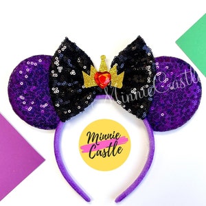 Evil Mickey Ears, Snow Queen Mouse ears, Minnie Ears, Mickey Ears, Halloween Ears, Halloween Mouse Ears Headband