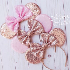 Rose Gold Mickey Ears, Mickey Ears, Minnie Ears, Pink Mouse Ears, Mouse Ears Headband, Rose Gold Ears, Mickey Ears, Characters Ears