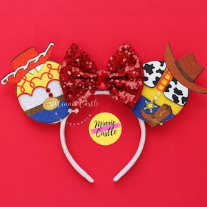 Toy Friends Mouse Ears, Woody Jessie Ears, Mickey Ears, Minnie Ears, Cowboy Cosplay Ears, Cowboy Hat Headband, Characters Ears for All Ages