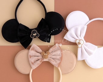 Mickey Ears, Velvet Mouse Ears, Minnie Ears, Mouse Ears Headband, Minnie Charm Mickey Ears, Velvet Mickey Ears, Mickey Ears, Mickey Ears