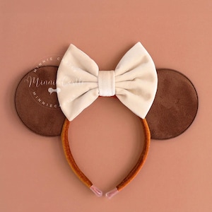 Brown & Beige Mouse Ears, Mickey Ears, Minnie Ears, Light Weight Mouse Ear for Adults and Kids, Non Glitter Suede Ear, Comfortable Headband