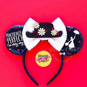 Mary Poppin ears, Mickey ears, Mouse ears, Mary Poppin Mickey ears, Minnie Ears Headband, Characters Ears, Mary Poppin Mouse ears