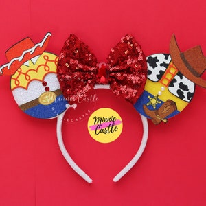 Woody and Jessie Ears, Toy Cowboy Mickey Ears, Woody Mickey Ears, Jessie Mickey Ears, Minnie ears, Mouse Ears Headband, Mickey Ears