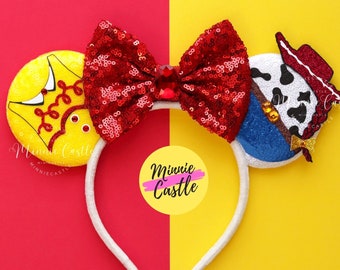 Jessie Ears, Mickey Ears, Minnie Ears, Toy Mouse Ears, Western Cowboy Girl Story Ears, Mouse Ear Headband, Characters Ears for Kids & Adult