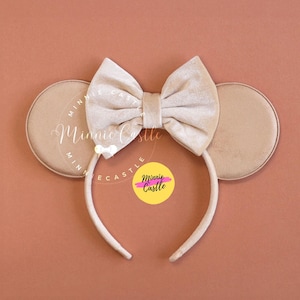 Mickey Ears, Beige Mickey Ears, Velvet Mouse Ears, Minnie Ears, Mouse Ears Headband, Mickey Ears, Beige Ears, Mickey Ears, Minnie Ears