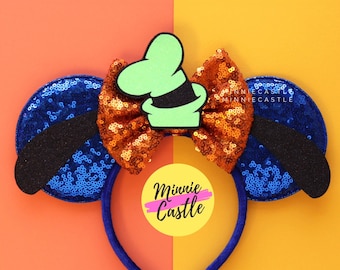 Goofball Mouse Ears Headband with Bow by Minnie Castle, Cartoon Inspired Ears