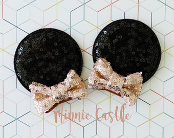 Minnie Mouse Hair Clip Ears Minnie Ear Clips Rose Gold -  Sweden