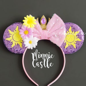 Rapunz Ears, Mickey Ears, Tangle Minnie Ears, Princess Ears, Minnie Ears, Mouse Ears headband, Mickey Ears, Characters Mouse Ears