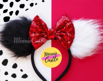 Cruellas Ears, Cruellas Mickey Ears, Villain Mouse Ears,  Mickey Ears, Minnie Ears, Mouse Ears Headband, Mickey Ears, Characters Ears