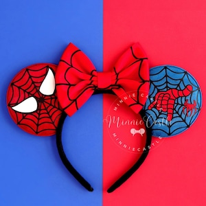 Spider Mickey Ears, Mickey Ears, Minnie Ears, Super Hero Minnie Ears, Mouse Ears Headband, Spider Minnie Ears for Adults Kids