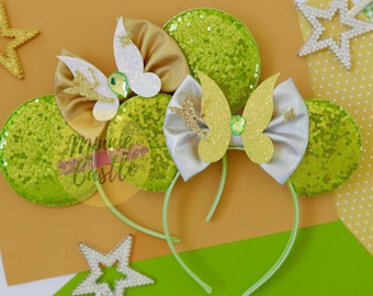 Tinker Fairy Bell Mickey Ears, Princess Minnie Ears, Mickey Ears, Minnie Ears, Yellow and Green Ears, Mouse Ears Headband, Characters Ears