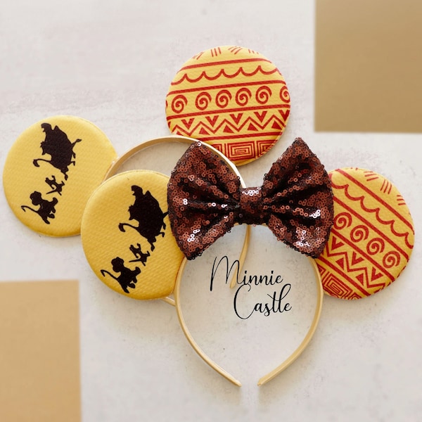 Lion Mouse Ears Animal Kingdom Headband with Bow for All Ages, Cartoon Inspired Ears