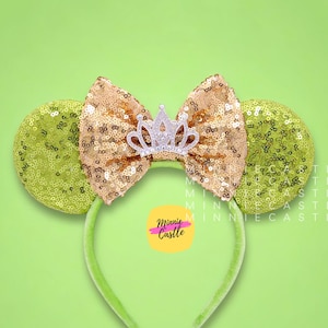 Tian Mickey Ears, Mickey ears, Frog Princess Minnie Ears,  Princess Mickey ears, Mouse Ears Headband, Crown Minnie Ears, Characters Ears