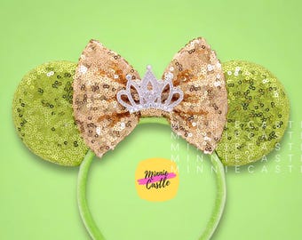 Tian Mickey Ears, Mickey ears, Frog Princess Minnie Ears,  Princess Mickey ears, Mouse Ears Headband, Crown Minnie Ears, Characters Ears