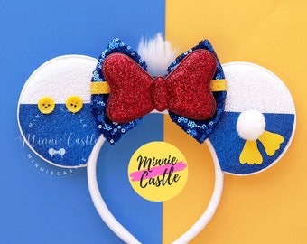 Donald Mickey ears, Mickey ears, White Duck Mouse Ears, Minnie Ears, Mouse Ears headband, Mickey Ears, Characters