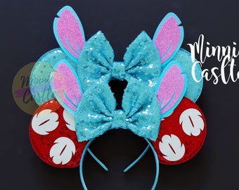 Hawaiian Stitch Ears, Mickey ears, Hawaiian Stitch Mickey ears, Mouse Ears, Minnie Ears, Mouse Ears Headband, Mickey Ears, Characters Ears