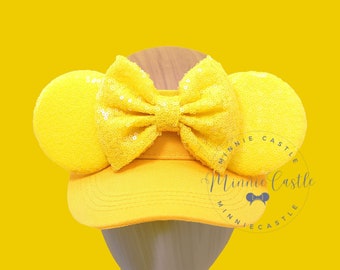 Yellow Mickey Visor, Mickey Ears Visor, Minnie Ears, Mouse Ears Visor, Mickey Ears, Mickey Ears Hat, Minnie Ears Hat