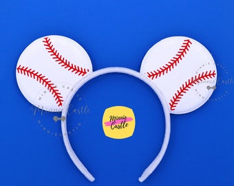 Baseball Mickey Ears, Sports Mouse ears, Mickey Ears for Boys, Baseball Ears, Minnie Ears, Mouse Ears Headband, Mickey Ears, Mickey Ears