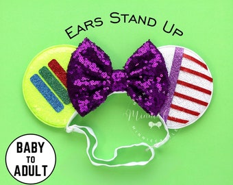 Buzz Ears, Toy Cowboy Ears, Buzz Mickey Ears, Adult Mouse ears, Minnie Ears, Mouse Ears with Elastic Headband, Toy Character Ears