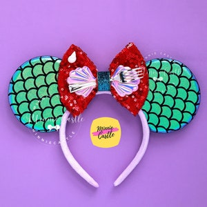 Ariels Mouse Ears, Mickey Ears, Mermaid Seashell Minnie Ears, Mermaid Mickey Ears, Minnie Ears, Mermaid Fork Ears, Characters Ears