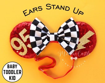 Cars Ears, Cars Mickey ears, Mickey Ears, Baby Toddlers Minnie Ears, Minnie Ears, Mouse Ears with Elastic Headband, Characters Ears