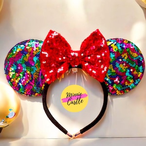 Mouse Ears Confetti Headband Mickey Minnie Sequin Ears Kids & Adults
