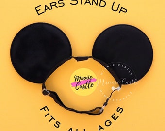 Minnie ears, Mickey Ears, Men mickey ears elastic headband, mouse ears headband, Mickey ears with stretch band, Adult Mickey Ears